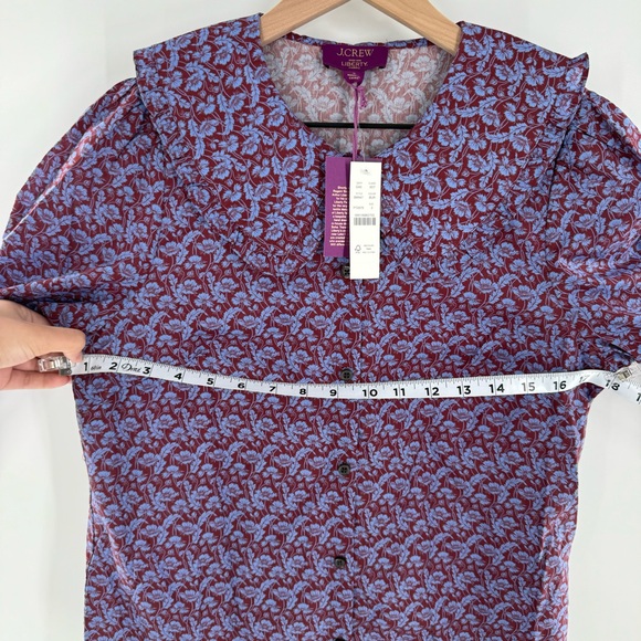 New! J. Crew Ruffle-collar Button-up Shirt in Liberty Toutouayette Fabric Size 2 - Picture 11 of 11